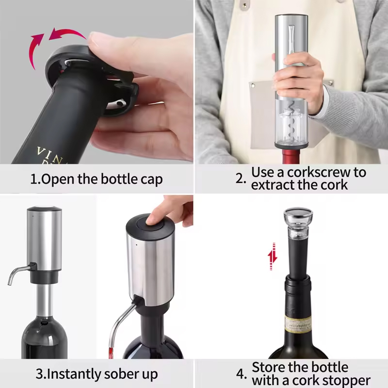 Wine Opener Electric - Elektryczny otwieracz do wina 4 w