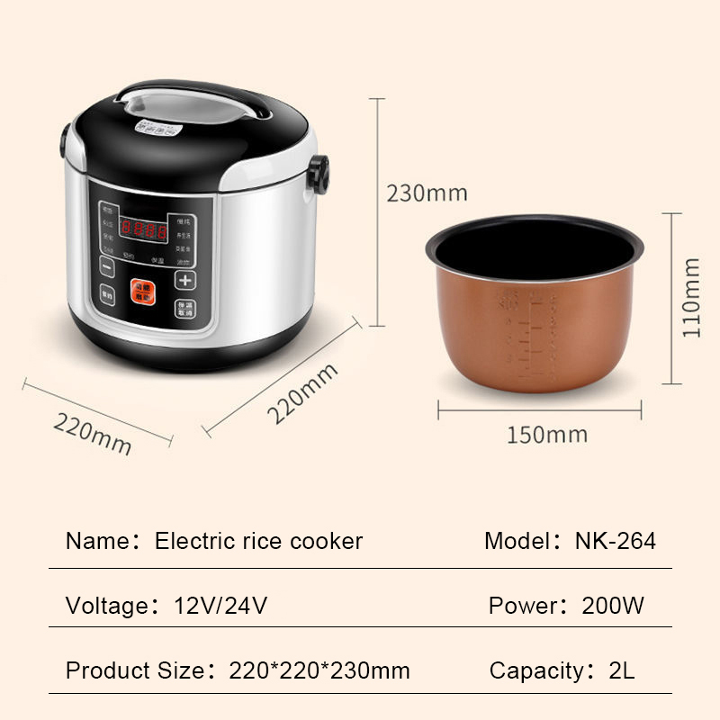 12V 24V Mini Urządzenie do got – Rice Cooker 10 Cup recenzja i cena
